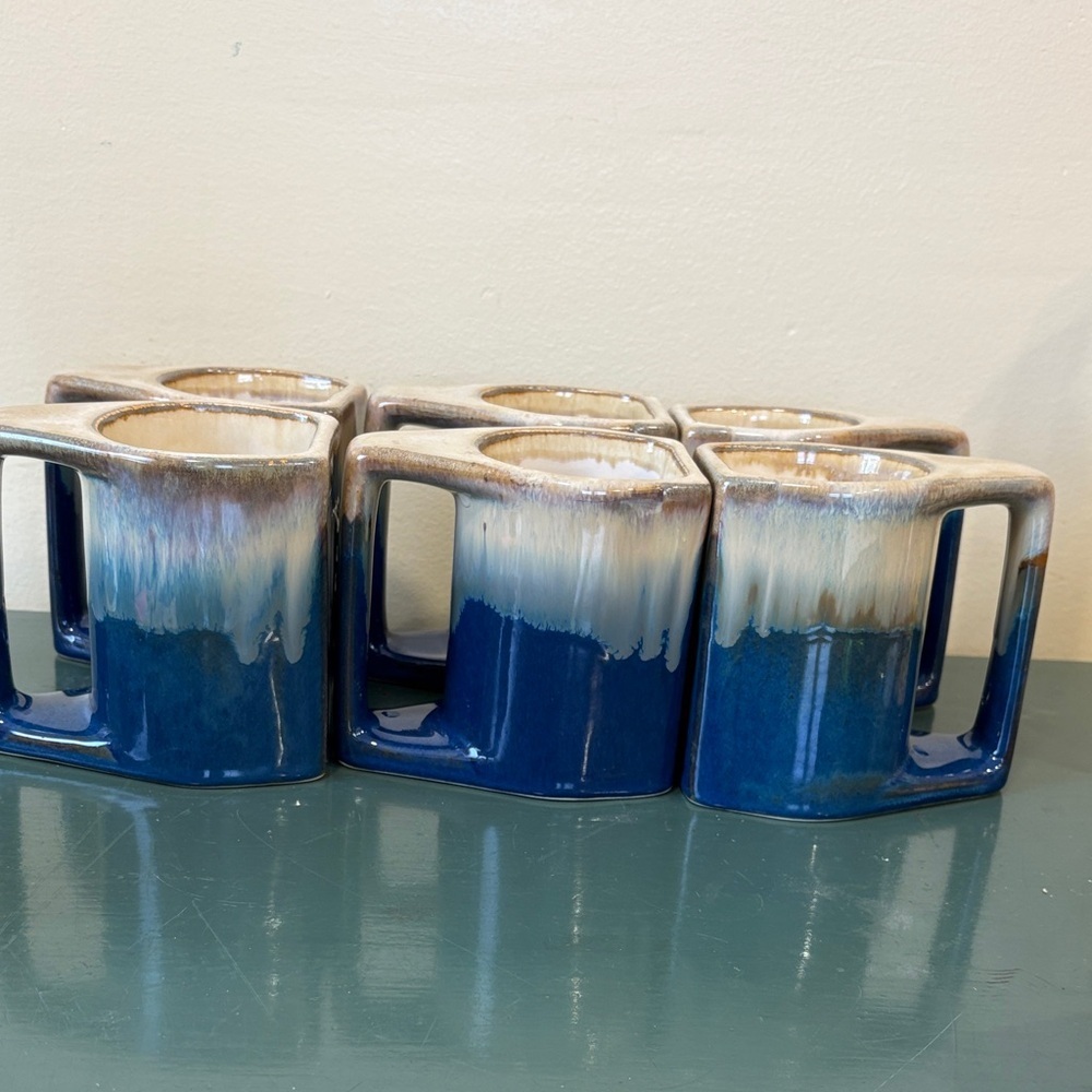 Vintage Rodolfo Padilla Stoneware Mugs - Set of 6